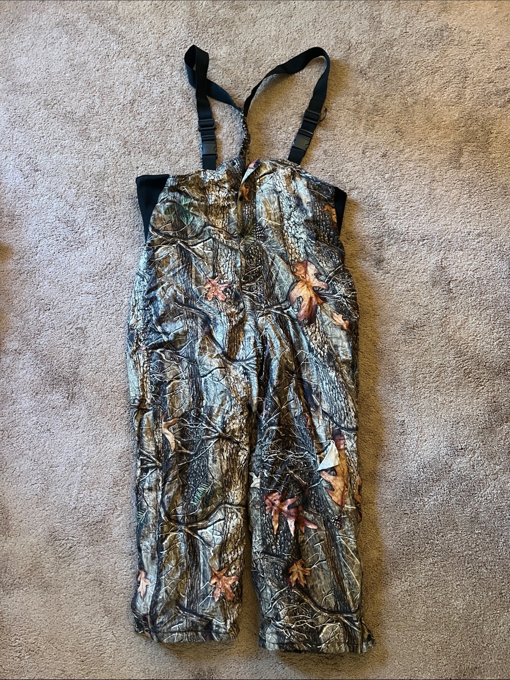 Men's Camo Insulated Bib Pants - Realtree-Style Brown/Green